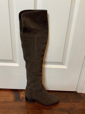 Coach Lucia Chestnut Brown Over-The-Knee Zipper Boots, Size 6